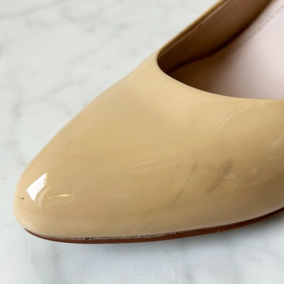 Vince Camuto Womens 6 Beige Patent Leather Pumps Heels - Picture 8 of 10